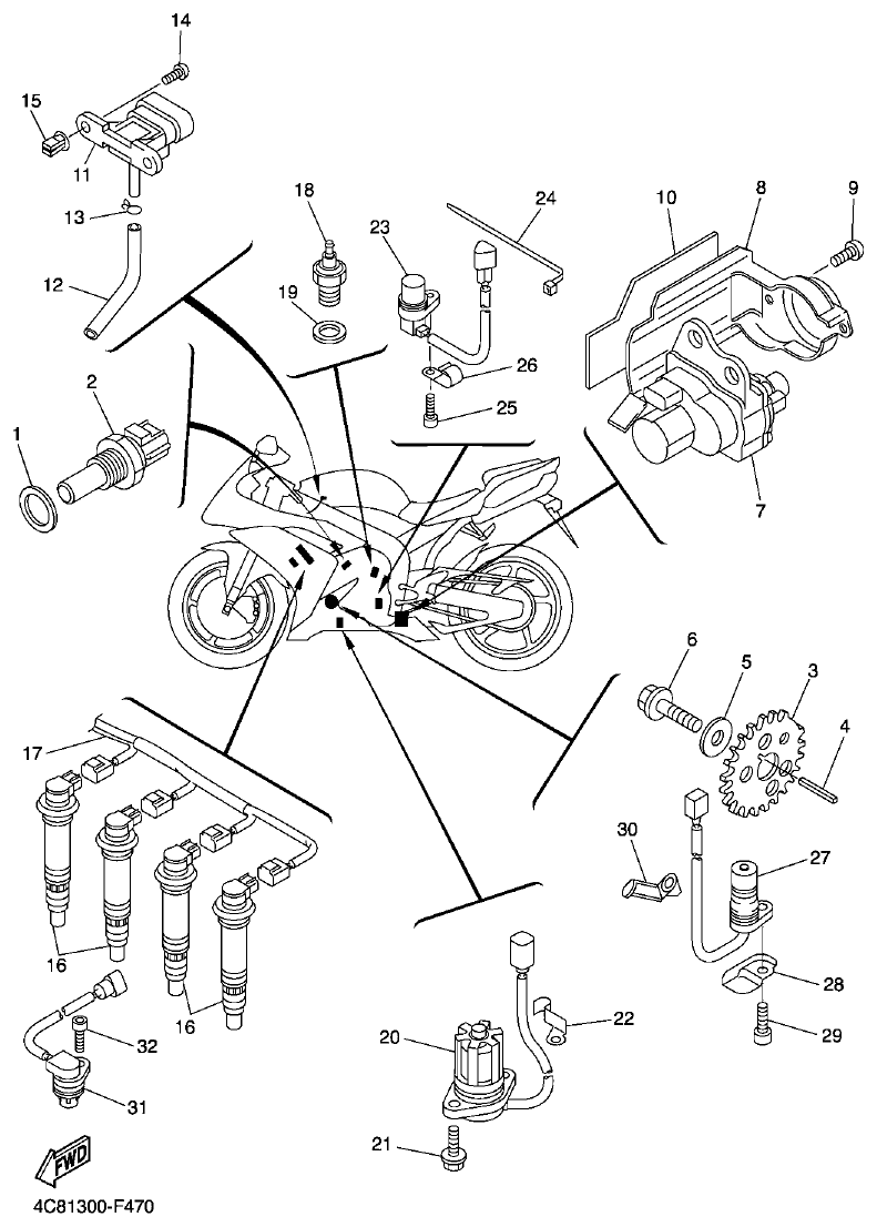 Yamaha R1 2008 ELECTRICAL 1 parts diagram